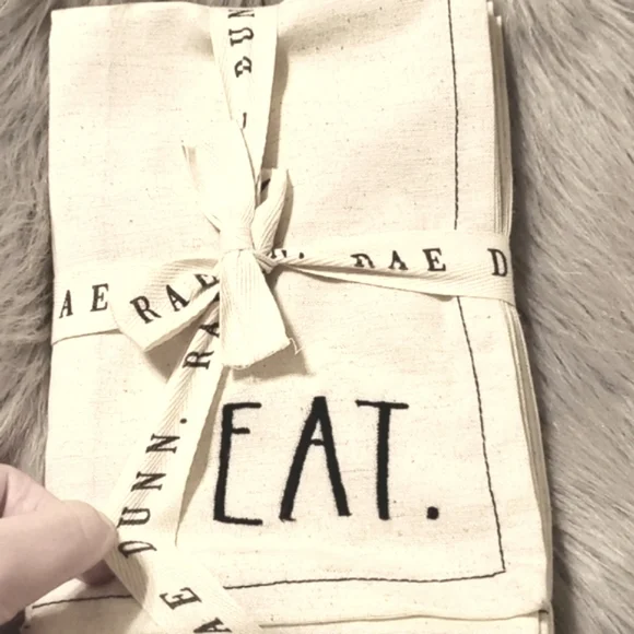 Rae Dunn Enjoy & Eat Embroidered Napkins - Picture 5 of 8